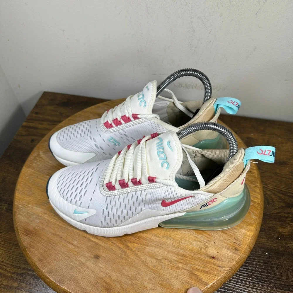 Nike Air Max 270 Women US 7.5 White Pink Teal Running DQ4698-100
